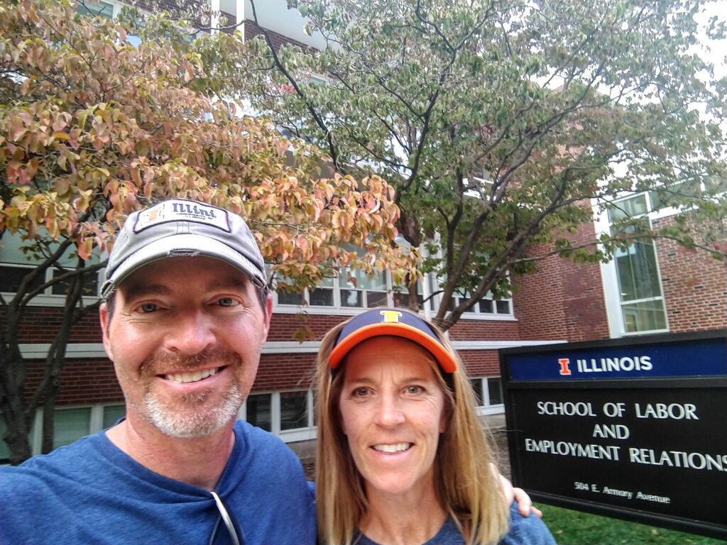 Craig and Amy Ritchie in front of the LER building