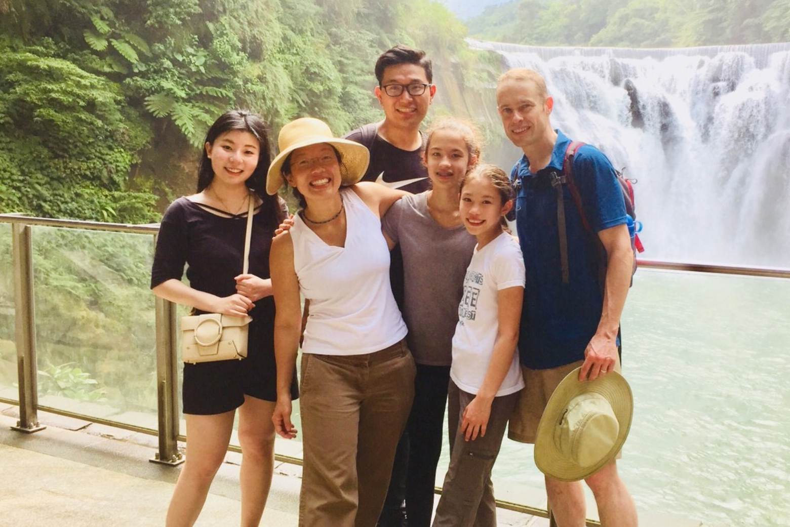 Professor Weaver with family visting students and alumni in Taiwan